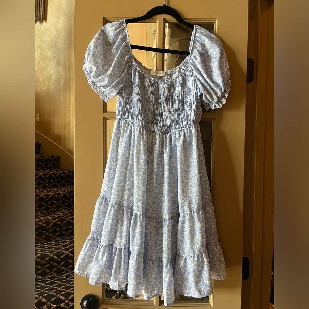 Medium blue floral dress from altar’d state